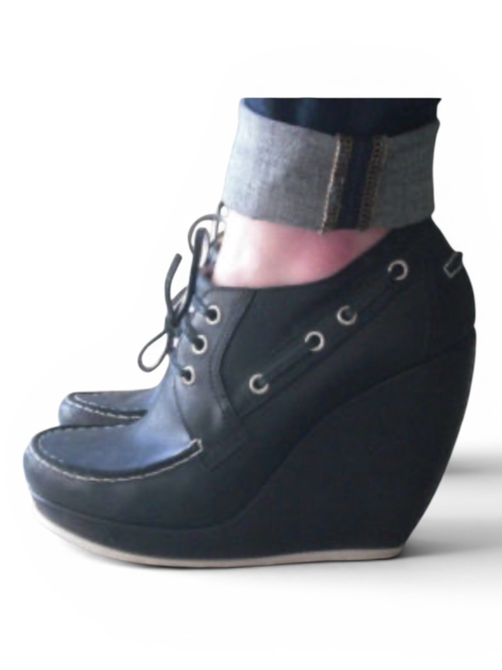 Balenciaga  blue/ white wedge boat shoes Sz. 38 - Picture 12 of 12